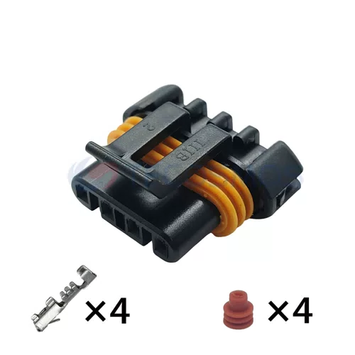 Waterproof IP66 Copper ABS Nylon Wire Harness Lambda Sensor Plug for Car 4-Pin Female 12186568 - image 2